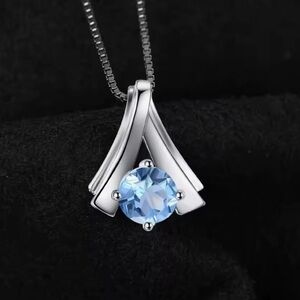 New Blue Topaz .925 Sterling Necklace